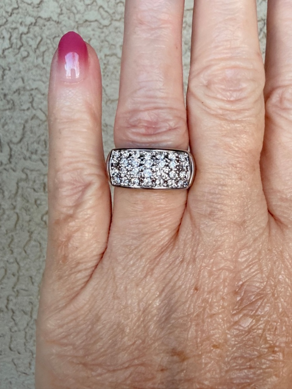 Camille Lucie Silver Pave CZ Barrel Ring